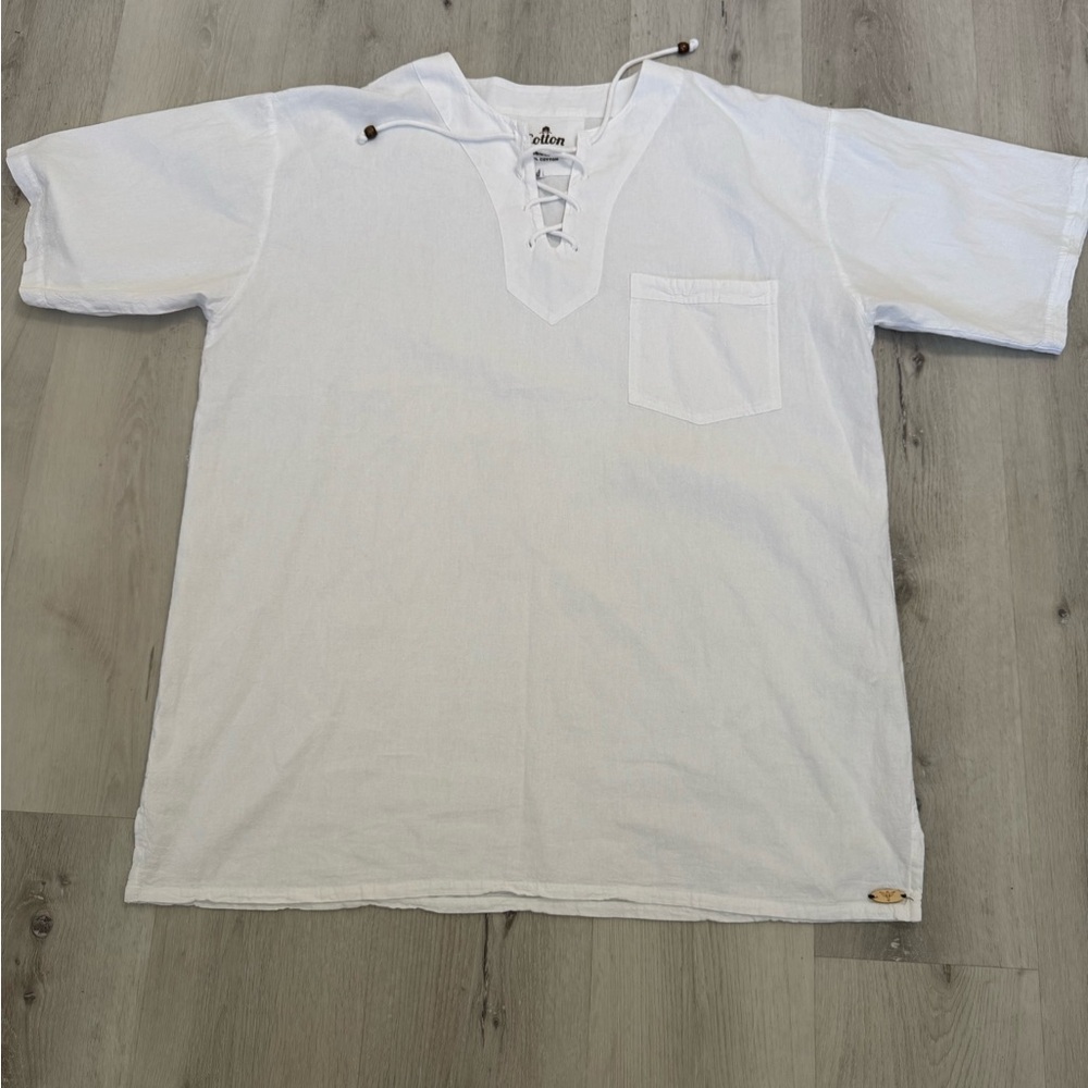 Bright White Short Sleeve Tee Cotton Blend